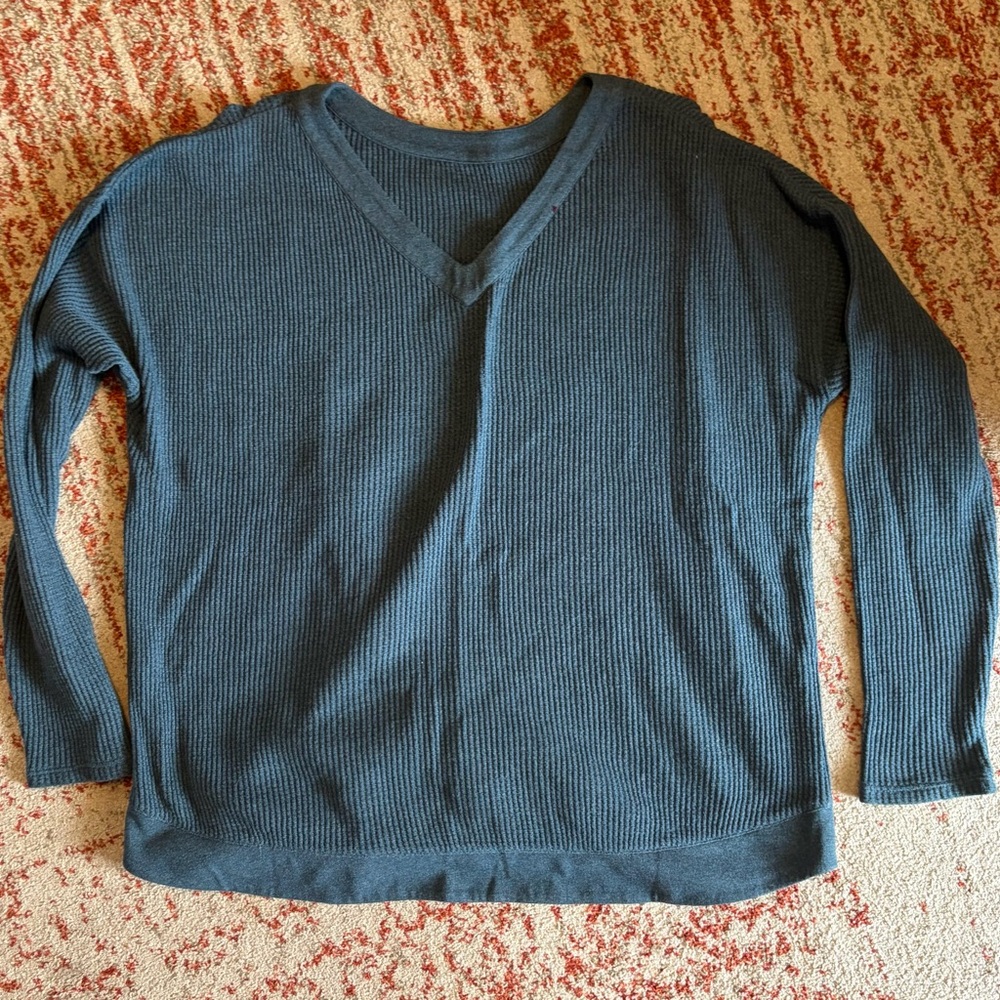 J. Jill Deep Teal V-Neck Sweater